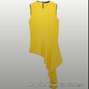 Zara Yellow Asymmetrical Blouse
